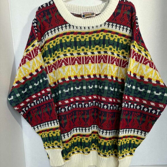 Vintage 80s/90s Kids Fair Isle Knit Sweater – Made in Canada – Size M - Picture 1 of 7